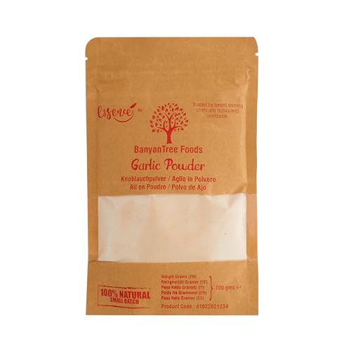BanyanTree Foods Knoblauchpulver | Knoblauch gemahlen | Garlic Powder 100g | 100% naturrein aus schonend getrocknetem Knoblauch | All Natural | Vegan von BanyanTree Foods