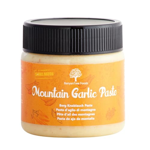 BanyanTree Foods Mountain Knoblauchpaste| Konzentrat| Garlic Paste 200 g,~natürlich, vegan, glutenfrei, keine Farben, gentechnikfrei, indischer Herkunft von BanyanTree Foods
