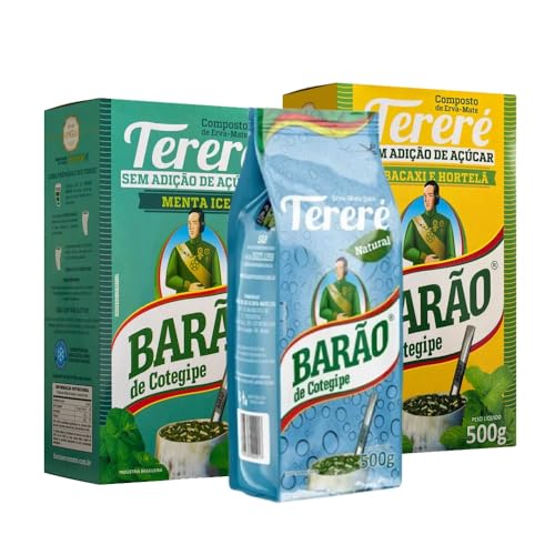 Pack Erva Tereré Natural + Menta Ice + Abacaxi e Hortelã - 3x 500gr von Barão