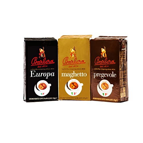 Caffè Barbera - Gemahlene Kaffeemischungen - 6 Barbera + 6 Pregevole + 6 Europa Caffè Barbera - Gemahlene Kaffeemischungen - 6 Barbera + 6 Pregevole + 6 Europa von Barbera