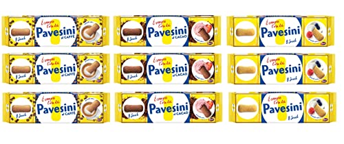 Testpaket Pavesi Pavesini Kekse Biscuits cookies Originale / Kakao / Kaffee / snack 9 x 200g von Barilla / Mulino Bianco