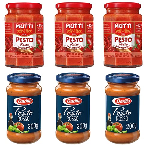 3x Mutti Pesto Rosso Pomodori Rossi Glas 180g + 3x Barilla Pesto Rosso Rotes mit Balsamico Essig von Modena IGP 190G von Barilla Deutschland GmbH