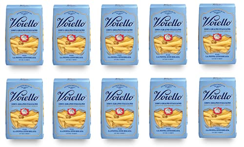 10x Voiello La Penna Zito Rigata n°155 Pasta 100% Italienischer Weizen 500g Teigwaren aus Hartweizengrieß Bronze-Zeichnung von Barilla