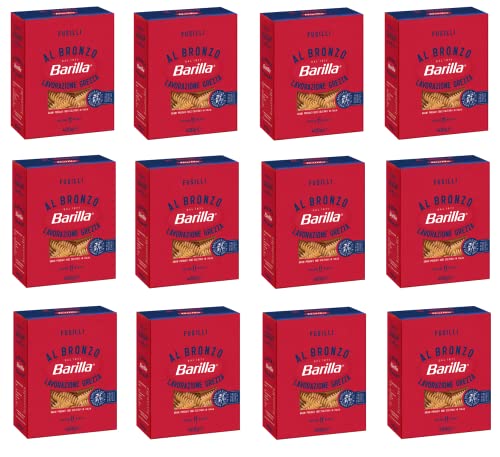 12x Barilla Fusilli al Bronzo Bronze Gezogene Pasta 400g Rohe Verarbeitungsmethode von Barilla