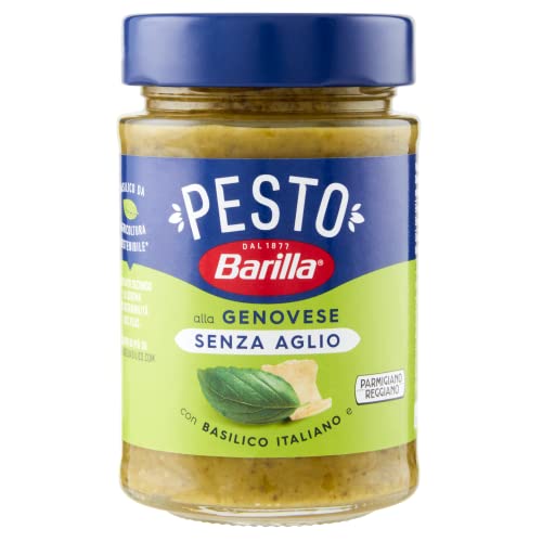 12x Barilla Pesto alla Genovese Senza Aglio,Pesto mit Frischem Basilikum, ohne Knoblauch Glutenfrei 190g Glas + Italian Gourmet Polpa di Pomodoro 400g Dose 12x Barilla Pesto alla Genovese Senza Aglio,Pesto mit Frischem Basilikum, ohne Knoblauch Glutenfrei 190g Glas + Italian Gourmet Polpa di Pomodoro 400g Dose von Barilla