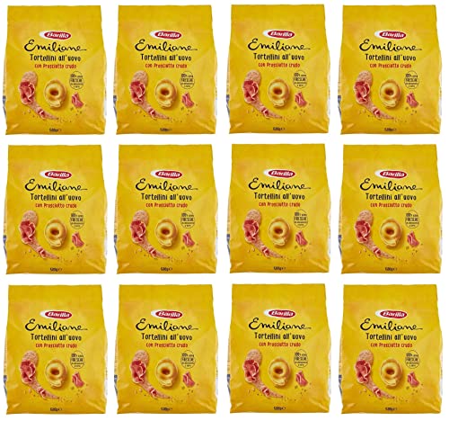 12x Emiliane Barilla Pasta all'Uovo Ripiena Tortellini con Prosciutto Crudo Gefüllte Eiernudeln mit Rohschinken Nudeln 500g Packung 12x Emiliane Barilla Pasta all'Uovo Ripiena Tortellini con Prosciutto Crudo Gefüllte Eiernudeln mit Rohschinken Nudeln 500g Packung von Barilla
