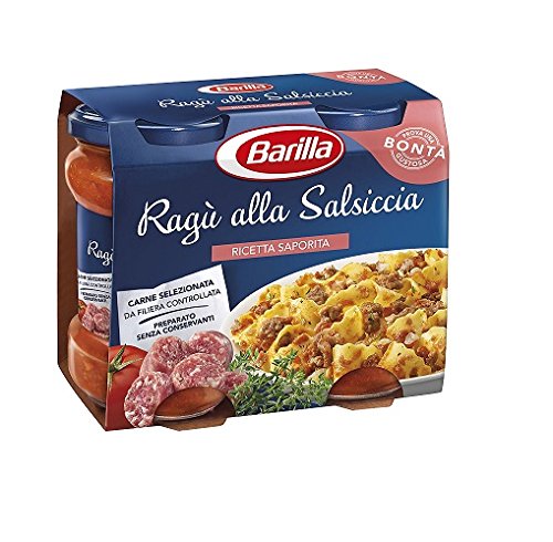 2x Barilla ragù alla salsiccia tomaten sauce 2x 180 g ragu mit Wurst nudel Soße von Barilla