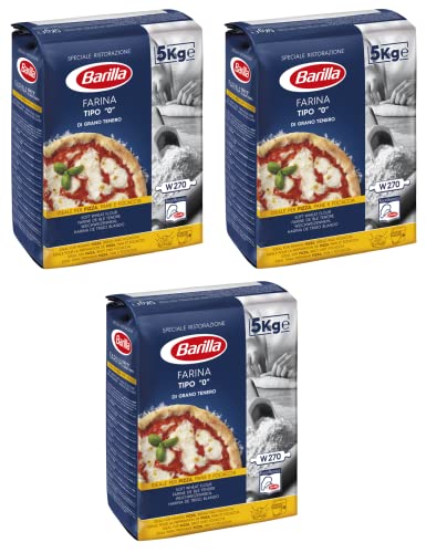 3x Barilla Farina di Grano Tenero Tipo 0 Manitoba Type Mehl 0 Weizenmehl Ideal für Pizza, Brot und Focaccia 5Kg 3x Barilla Farina di Grano Tenero Tipo 0 Manitoba Type Mehl 0 Weizenmehl Ideal für Pizza, Brot und Focaccia 5Kg von Barilla