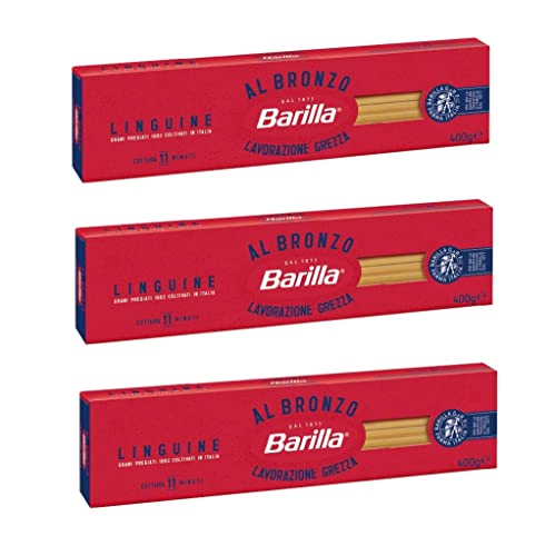 3x Barilla Linguine al Bronzo Bronze Gezogene Pasta 400g Rohe Verarbeitungsmethode von Barilla