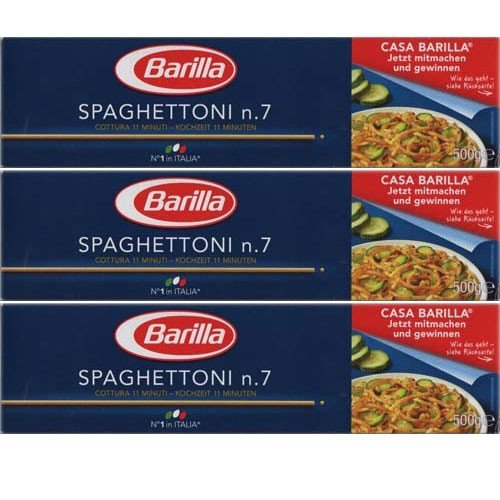 3x Barilla Nudeln 'Spaghettoni' n.7, 500 g von Barilla