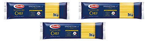 3x Barilla Pasta Selezione Oro Chef Spaghettoni n° 7 Italienische lange Pasta Längliche Pasta 1Kg Packung 3x Barilla Pasta Selezione Oro Chef Spaghettoni n° 7 Italienische lange Pasta Längliche Pasta 1Kg Packung von Barilla