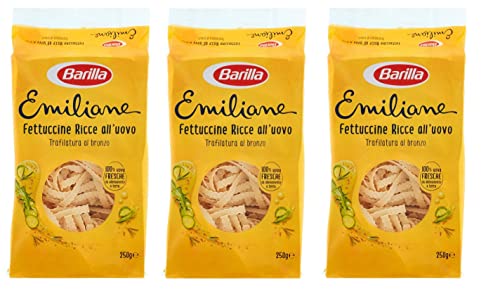 3x Pasta Barilla Emiliane 100% Italienisch Fettuccine Ricce all'Uovo n°275 Nudeln mit Ei 250g von Barilla