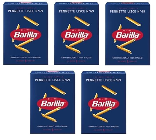 5x Pasta Barilla Pennette Lisce Nr. 69 Italienisch Nudeln 500g Pack von Barilla