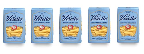 5x Voiello La Penna Zito Rigata n°155 Pasta 100% Italienischer Weizen 500g Teigwaren aus Hartweizengrieß Bronze-Zeichnung von Barilla
