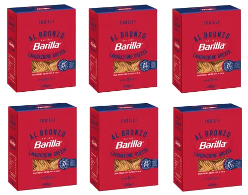 6x Barilla Fusilli al Bronzo Bronze Gezogene Pasta 400g Rohe Verarbeitungsmethode 6x Barilla Fusilli al Bronzo Bronze Gezogene Pasta 400g Rohe Verarbeitungsmethode von Barilla