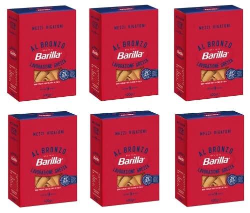 6x Barilla Mezzi Rigatoni al Bronzo Bronze Gezogene Pasta 400g Rohe Verarbeitungsmethode 6x Barilla Mezzi Rigatoni al Bronzo Bronze Gezogene Pasta 400g Rohe Verarbeitungsmethode von Barilla