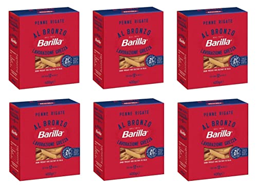 6x Barilla Penne Rigate al Bronzo Bronze Gezogene Pasta 400g Rohe Verarbeitungsmethode 6x Barilla Penne Rigate al Bronzo Bronze Gezogene Pasta 400g Rohe Verarbeitungsmethode von Barilla