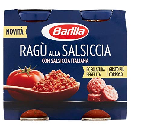 8x Barilla Ragù alla Salsiccia Pasta-Sauce Ragù mit italienischer Wurst und Tomate 2x180g von Barilla