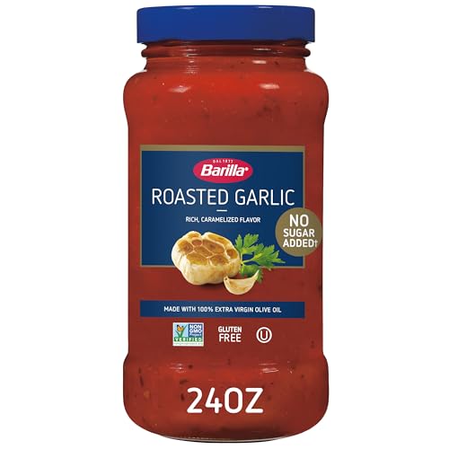 BARILLA Premium Pasta Sauce Gerösteter Knoblauch, 680 ml Glas – ohne Zucker – hergestellt aus 100 % extra nativem Olivenöl – keine künstlichen Farben, Aromen oder Konservierungsstoffe – gentechnikfrei, glutenfrei, koscher BARILLA Premium Pasta Sauce Gerösteter Knoblauch, 680 ml Glas – ohne Zucker – hergestellt aus 100 % extra nativem Olivenöl – keine künstlichen Farben, Aromen oder Konservierungsstoffe – gentechnikfrei, glutenfrei, koscher von Barilla