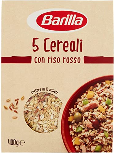 Barilla 5 Cereali con Riso rosso mit rotem Reis Vollkorn italienisch 400g von Barilla