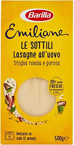 Barilla Emiliane Lasagne "Le sottili" all'uovo Nudeln mit ei 500g Barilla Emiliane Lasagne "Le sottili" all'uovo Nudeln mit ei 500g von Barilla
