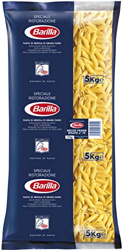 Barilla Hartweizen Pasta Mezze Penne Rigate n. 70 – 1er Pack (1x5kg) von Barilla