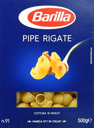 Barilla Hartweizen Pasta Pipe Rigate n. 91 – 12er Pack (12x500g) von Barilla