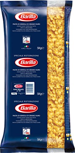 Barilla Hartweizen Pasta Pipe Rigate n. 91 – 1er Pack (1x5kg) von Barilla