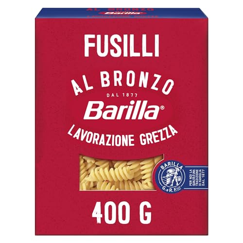 Barilla Pasta Al Bronzo Fusilli mit Bronze-Matrizen geformt, für intensive Rauheit, 100% hochwertiger Hartweizen, 400g von Barilla