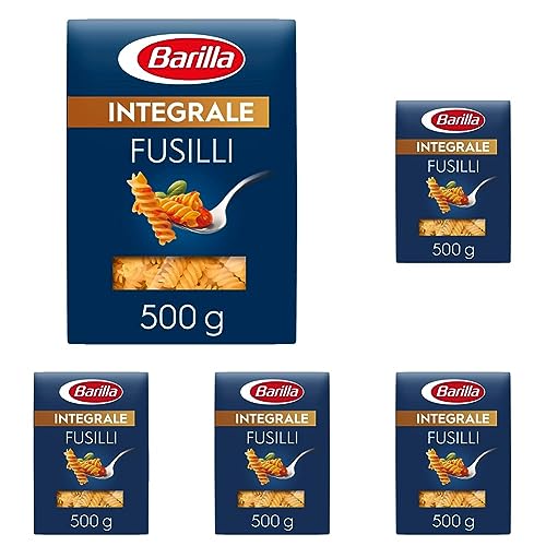 Barilla Pasta Integrale Fusilli – Vollkorn-Hartweizengrieß-Pasta mit natürlichen Ballaststoffen, 500 g (Packung mit 5) von Barilla