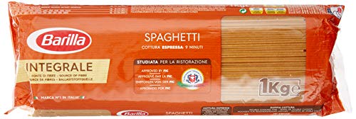 Barilla Pasta Integrale Spaghetti n.5 Vollkorn-Hartweizen mit natürlichen Ballaststoffen, 1 kg von Barilla