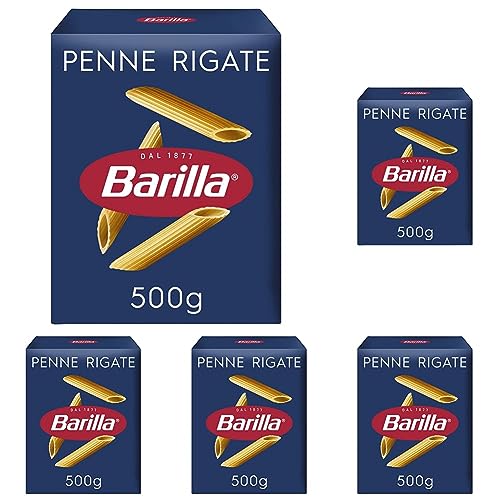 Barilla Pasta Klassische Penne Rigate n.73 aus hochwertigem Hartweizen immer al dente, (1 x 500 g) (Packung mit 5) von Barilla