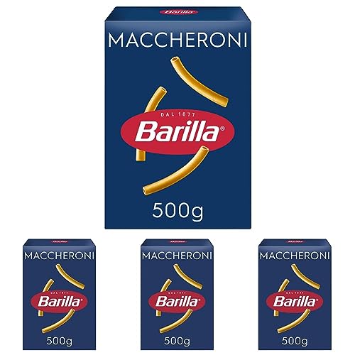 Barilla Pasta Nudeln Klassische Maccheroni n.44 aus hochwertigem Hartweizen immer al dente 500 g (Packung mit 4) von Barilla