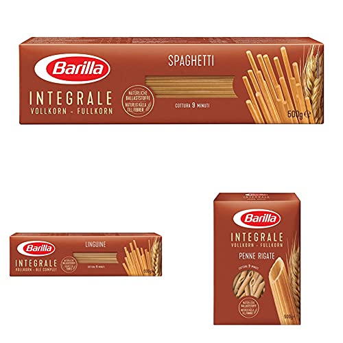 Barilla Probierset Pasta Nudeln Integrale Vollkorn-Hartweizen mit natürlichen Ballaststoffen (6 x 500 g) von Barilla