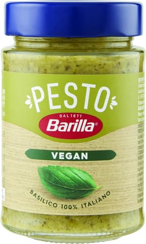 Barilla Pesto Basilico Vegan 1x195g | Glutenfreie Italienische Pasta-Sauce mit Basilikum und Cashewnüssen, vegetarische Nudel-Soße, grünes Pesto von Barilla