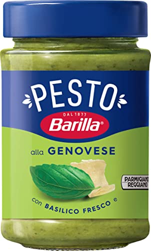 Barilla Pesto alla Genovese 1x190g | Glutenfreie Italienische Pasta-Sauce mit 100% italienischem Basilikum aus nachhaltiger Landwirtschaft und Parmigiano Reggiano, Nudel-Soße, grünes Pesto Verde Barilla Pesto alla Genovese 1x190g | Glutenfreie Italienische Pasta-Sauce mit 100% italienischem Basilikum aus nachhaltiger Landwirtschaft und Parmigiano Reggiano, Nudel-Soße, grünes Pesto Verde von Barilla