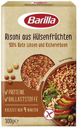 Barilla Risoni aus Hülsenfrüchten - Rote Linsen und Kichererbsen, 1er Pack (1 x 300g) von Barilla