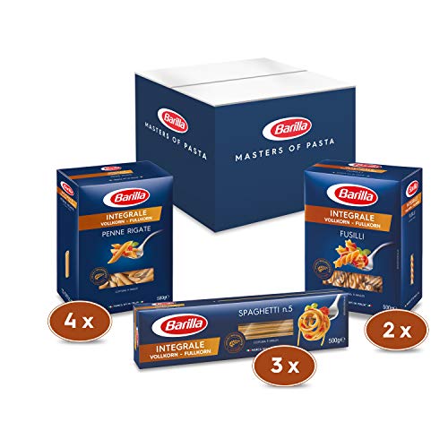 Barilla Vollkorn Pasta Box - Multipack mit 3 Varianten Vollkorn Pasta, 9 x 500g von Barilla