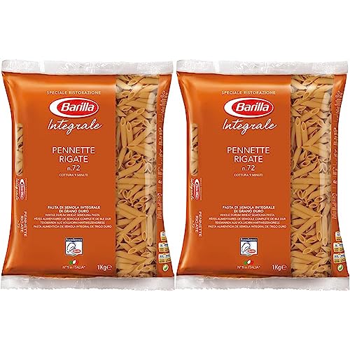 Barilla Vollkorn Pasta Pennette Rigate Integrale – 1kg) (Packung mit 2) von Barilla