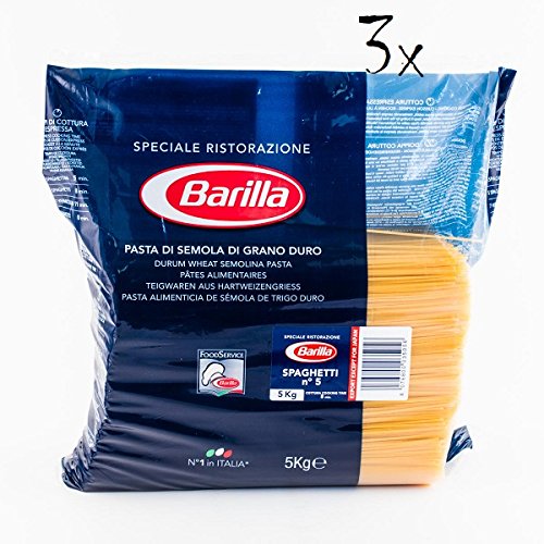 Pack 3x Pasta Barilla Spaghetti Ristorante Nr. 5 Italienisch Nudeln 5Kg von Barilla