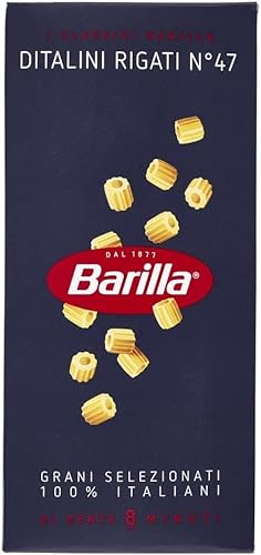 Pasta Barilla Ditalini Rigati N° 47 kurze Pasta 500g pack 100% italienisch von Barilla