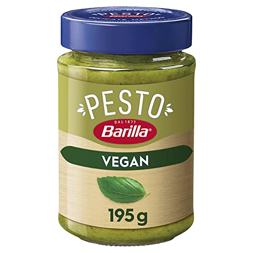 Barilla Pesto Basilico Vegan 12x195g | Glutenfreie Italienische Pasta-Sauce mit Basilikum und Cashewnüssen, vegetarische Nudel-Soße, grünes Pesto von Barilla
