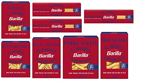 Testpaket Barilla Pasta al Bronzo Bronze Gezogene nudeln Pasta 8x 400g Rohe Verarbeitungsmethode von Barilla