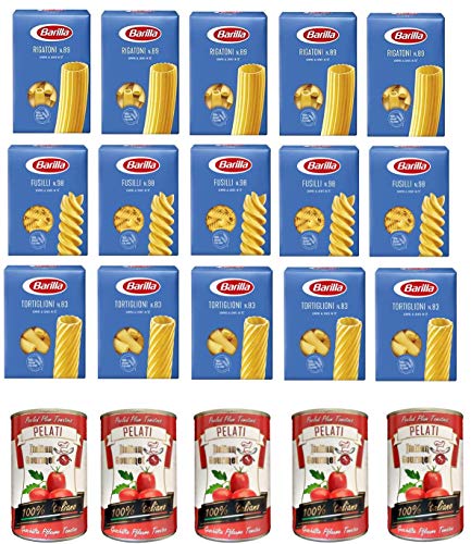 Testpaket Pasta Barilla 5x Rigatoni Nr. 89 5x Barilla Fusilli Nr. 98 5x Tortiglioni n/83 + 5x+ Italian Gourmet 100% italienische geschälte Tomaten dosen 5x 400g Testpaket Pasta Barilla 5x Rigatoni Nr. 89 5x Barilla Fusilli Nr. 98 5x Tortiglioni n/83 + 5x+ Italian Gourmet 100% italienische geschälte Tomaten dosen 5x 400g von Barilla