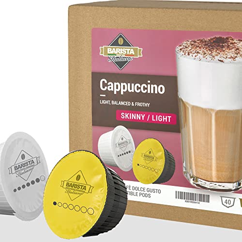 Barista Italiano - Cappuccino | Magermilch Ungesüßt - 80 Dolce Gusto Kompatible Kapseln (80 KapseIn, 40 Tassen) von Barista Italiano