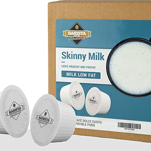 Barista Italiano - Magermilch 60 Kapseln Kompatibel mit Nescafé* Dolce Gusto* Maschinen (MILCH NIEDRIG FETT, KEIN ZUCKER HINZUGEFÜGT, 60 Kapseln, 60 Tassen) von Barista Italiano