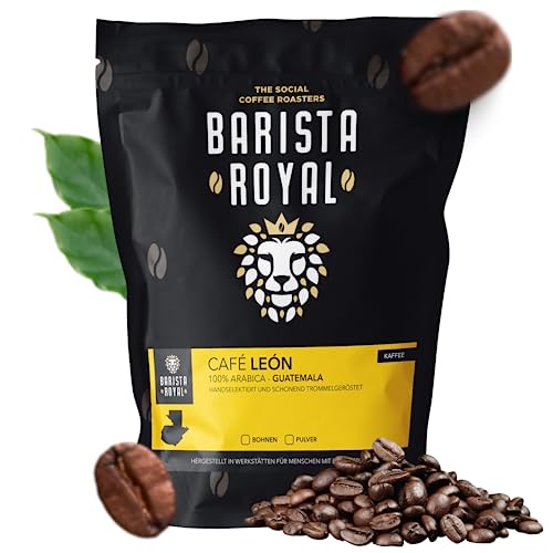 BARISTA ROYAL Kaffeebohnen 1kg "Café León" | Frische Kaffeebohnen aus Guatemala | 100% Arabica Kaffee ganze Bohnen | Ideal für Vollautomat und Filtermaschine von Barista Royal