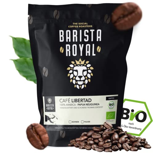 BARISTA ROYAL Bio Kaffeebohnen 1kg "Café Libertad" | Frische Kaffeebohnen aus Papua Neuguinea | 100% Arabica Kaffee ganze Bohnen | Ideal für Vollautomat und Filtermaschine von Barista Royal