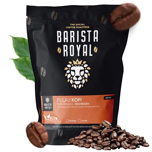 BARISTA ROYAL Kaffeebohnen 1kg "Pulau Kopi" | Frische Kaffeebohnen direkt aus Indonesien | 100% Arabica Kaffee ganze Bohnen | Ideal für Vollautomat und Filtermaschine BARISTA ROYAL Kaffeebohnen 1kg "Pulau Kopi" | Frische Kaffeebohnen direkt aus Indonesien | 100% Arabica Kaffee ganze Bohnen | Ideal für Vollautomat und Filtermaschine von Barista Royal