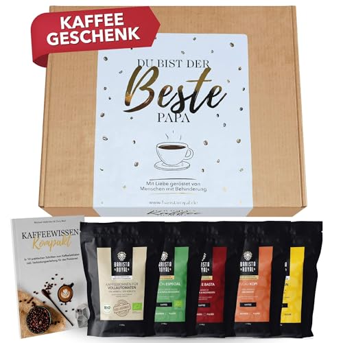 Kaffee Geschenkset (5 x 100g) - Vatertagsgeschenk/Geschenkidee Vatertag Geschenk - Bester Papa von Barista Royal